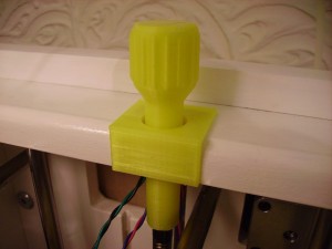 3D Printer Plastic Z Handle Fitted