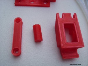 3D Printer Extruder Printed Parts - Idler Body, Strut and 8mm Ball Bearing Shaft