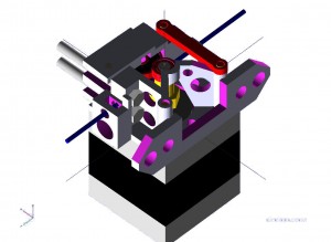 OpenSCAD 3D printer bowden extruder assembly model
