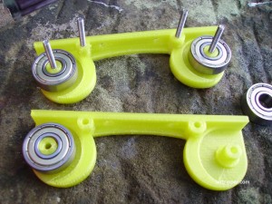 Reel Roller 3D Printed Parts with Ball Bearings and M3 Screws