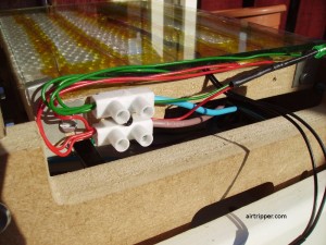 Heated build platform and wiring close up