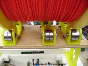 Filament Reel Rollers on Rack with Spool