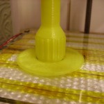 3D Printer Z Handle with Base Stuck Down Close Up